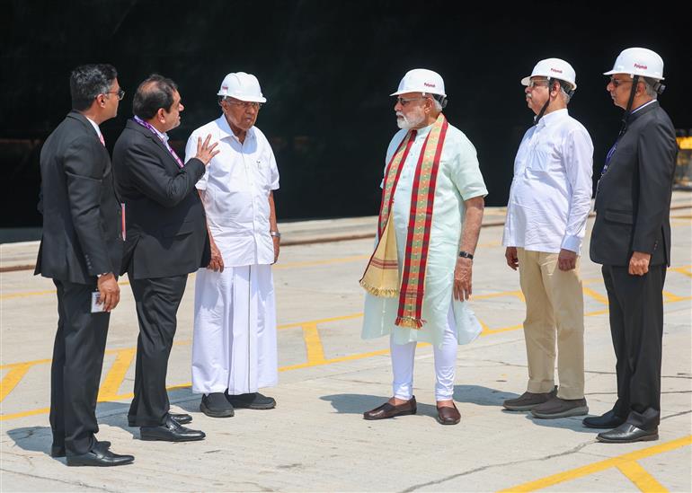 PM dedicates to the Nation Vizhinjam International Seaport in Thiruvananthapuram, Kerala on May 02, 2025.