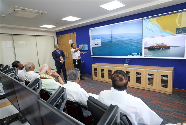 PM dedicates to the Nation Vizhinjam International Seaport in Thiruvananthapuram, Kerala on May 02, 2025.