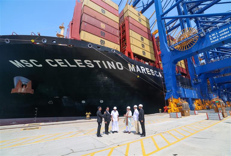 PM dedicates to the Nation Vizhinjam International Seaport in Thiruvananthapuram, Kerala on May 02, 2025.