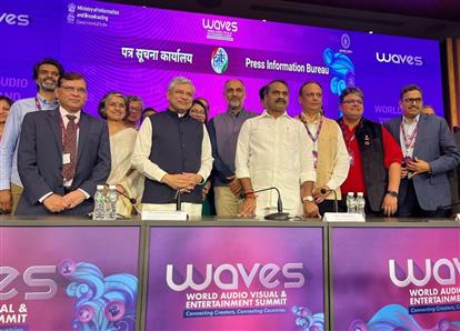At WAVES2025, the Indian Institute of Creative Technologies (IICT) launched a series of high-impact collaborations in the AVGC-XR sector with global industry leaders, in Mumbai, Maharashtra on May 03, 2025. Union Minister of Information and Broadcasting Mr. Ashwini Vaishnaw and Minister for State Dr. L. Murugan; Secretary, Ministry of I&B, Shri Sanjay Jaju; and Principal Director General, Press Information Bureau, Shri Dhirendra Ojha were present. :Ministry of Information & Broadcasting