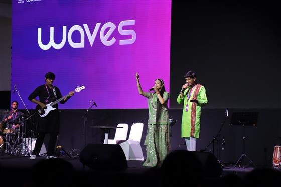 Rocking the stage: Battle of the bands are brings the house down with their electrifying performance at Waves 2025 in Mumbai, Maharashtra on May 04, 2025.:Ministry of Information & Broadcasting