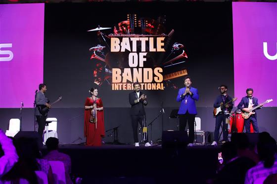 Rocking the stage: Battle of the bands are brings the house down with their electrifying performance at Waves 2025 in Mumbai, Maharashtra on May 04, 2025.:Ministry of Information & Broadcasting
