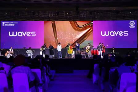 Performers at the Symphony of India - Bharat ki Goonj at WAVES 2025 in Mumbai, Maharashtra on May 04, 2025.:Ministry of Information & Broadcasting
