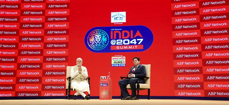 PM attends the ABP Network India@2047 Summit, in New Delhi on May 06, 2025.