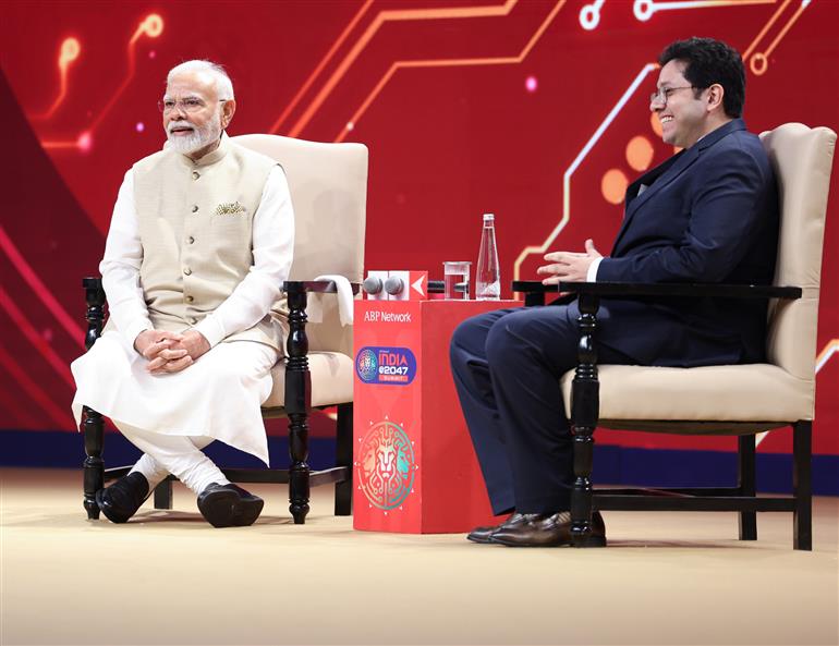 PM attends the ABP Network India@2047 Summit, in New Delhi on May 06, 2025.