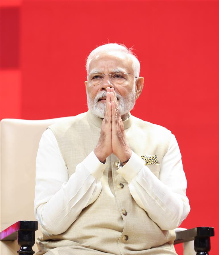 PM attends the ABP Network India@2047 Summit, in New Delhi on May 06, 2025.