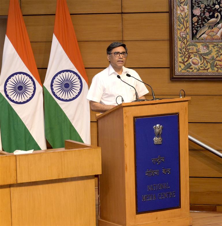 The Secretary, Ministry of External Affairs, Shri Vikram Misri addressing the media on ‘Operation Sindoor’ at National Media Centre, in New Delhi on May 07, 2025.:Ministry of Defence