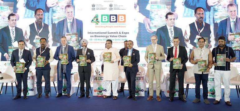 The Union Minister of Road Transport and Highways, Shri Nitin Gadkari at the inauguration of 4th International BBB Summit and Expo on Bioenergy Value Chain, in New Delhi on May 08, 2025.