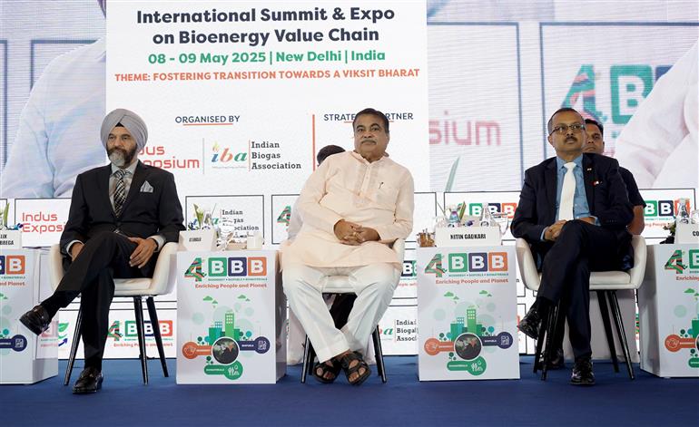 The Union Minister of Road Transport and Highways, Shri Nitin Gadkari at the inauguration of 4th International BBB Summit and Expo on Bioenergy Value Chain, in New Delhi on May 08, 2025.