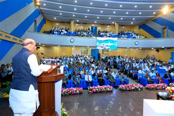 The Union Minister for Defence, Shri Rajnath Singh addressing at the National Quality Conclave, in New Delhi on May 08, 2025.