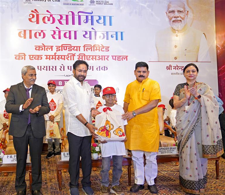 The Union Minister for Coal and Mines, Shri G. Kishan Reddy attends the event ‘Thalassemia Bal Sewa Yojana’ on the occasion of World Thalassemia Day 2025, in New Delhi on May 08, 2025.