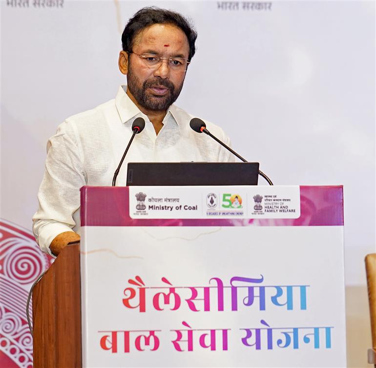 The Union Minister for Coal and Mines, Shri G. Kishan Reddy addressing at the event ‘Thalassemia Bal Sewa Yojana’ on the occasion of World Thalassemia Day 2025, in New Delhi on May 08, 2025.