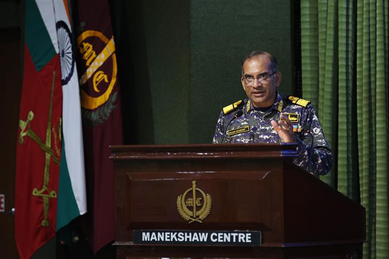 Glimpses of the Second Edition of Tri-Services Future Warfare Course at Manekshaw Centre, in New Delhi on May 09, 2025.