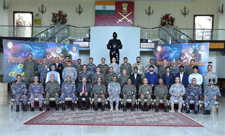 Glimpses of the Second Edition of Tri-Services Future Warfare Course at Manekshaw Centre, in New Delhi on May 09, 2025.