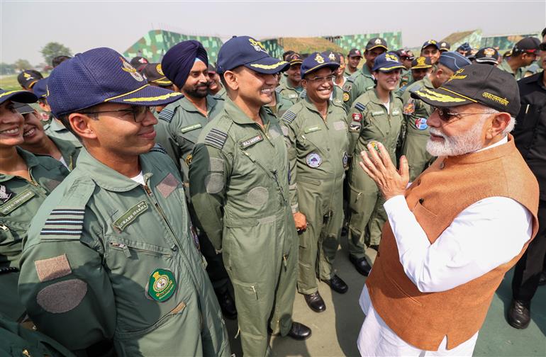 PM visits Adampur airforce base, in Punjab on May 13, 2025.:Prime Minister