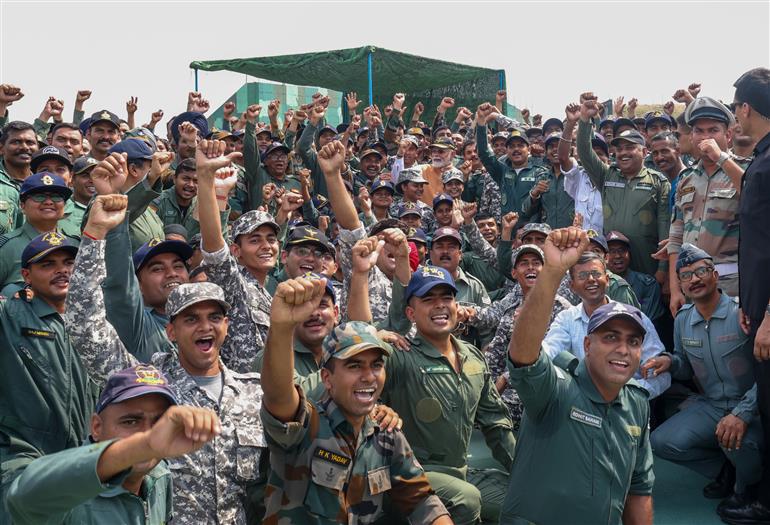 PM visits Adampur airforce base, in Punjab on May 13, 2025.:Prime Minister