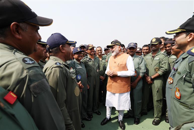PM visits Adampur airforce base, in Punjab on May 13, 2025.