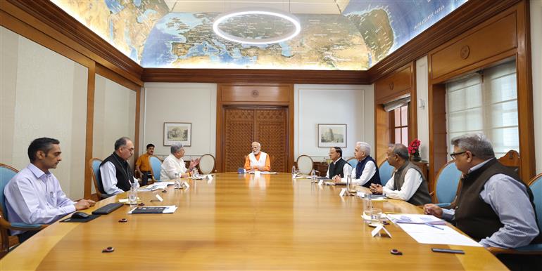 PM chaired a meeting on ways to further strengthen the fisheries sector, in New Delhi on May 15, 2025.
