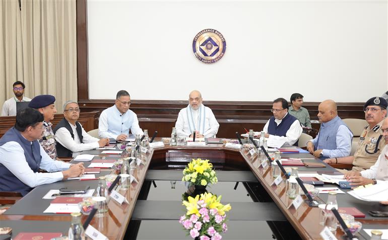 The Union Minister for Home Affairs and Cooperation, Shri Amit Shah addressing at the inauguration of the new Multi Agency Centre (MAC) at North Block, in New Delhi on May 16, 2025.