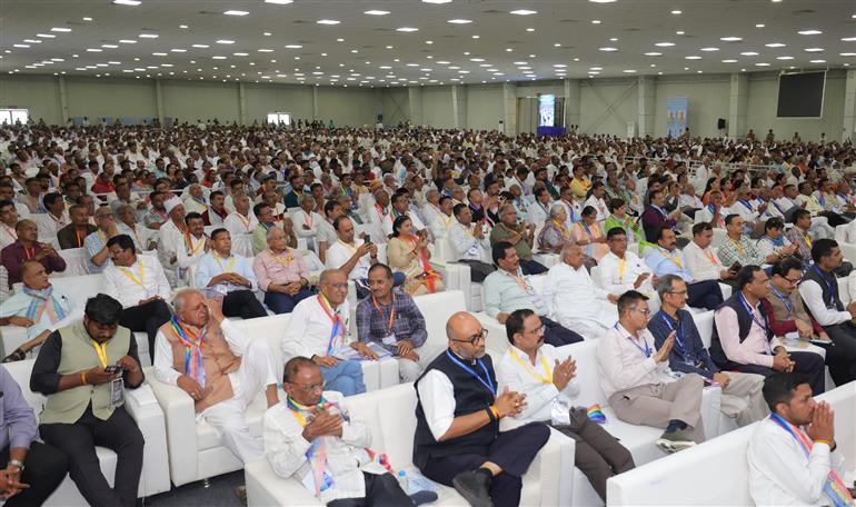 The Union Minister for Home Affairs and Cooperation, Shri Amit Shah graced the Mega Sammelan on “The Role of Cooperation in Building Viksit Bharat” organized by Gujarat State Cooperative Federation at Ahmedabad, in Gujarat on May 18, 2025.