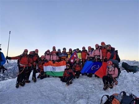 Glimpses of the NCC expedition team successfully scales Mount Everest (8,848m) on May 18, 2025.