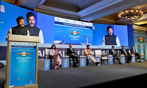 The Union Minister for Civil Aviation, Shri Kinjarapu Ram Mohan Naidu addressing at the WINGS INDIA 2025 A Curtain Raiser, in New Delhi on May 23, 2025.