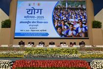 The Minister of State (Independent Charge) for Ayush and Health and Family Welfare, Shri Prataprao Jadhav at the inauguration of Yoga Mahotsav-2025 organized by Morarji Desai National Institute of Yoga at Vigyan Bhawan, in New Delhi on March 13, 2025.:AYUSH