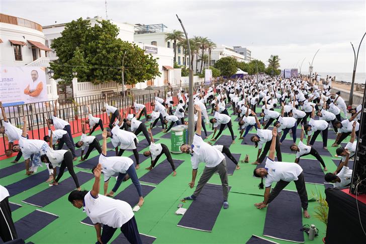 The Minister of State (Independent Charge) for Ayush and Health and Family Welfare, Shri Prataprao Jadhav at the inauguration of the 25-Day Countdown to International Day of Yoga 2025, in Puducherry on May 27, 2025.:AYUSH