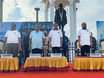 The Minister of State (Independent Charge) for Ayush and Health and Family Welfare, Shri Prataprao Jadhav at the inauguration of the 25-Day Countdown to International Day of Yoga 2025, in Puducherry on May 27, 2025.:AYUSH