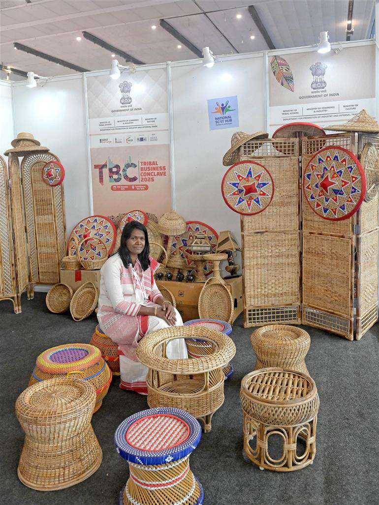 12 नवंबर, 2025 को नई दिल्ली में जनजातीय व्यापार सम्मेलन 2025 के दौरान आयोजित प्रदर्शनी की झलकियाँ।
