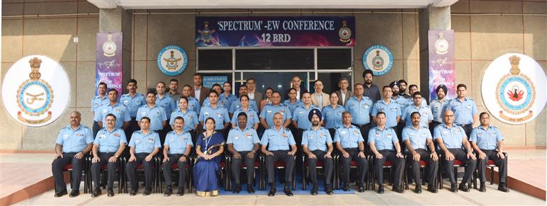 Glimpses of EW Conference ‘Spectrum’ on the theme ‘Leveraging Technology for Universal Modular Scalable Architecture for EW Systems’ at Base Repair Depot Najafgarh, in Delhi on November 14, 2025.