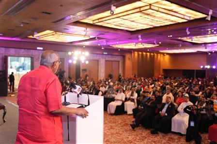 The Vice-President Shri C. P. Radhakrishnan addressing at the Manorama News Newsmaker Award 2024 ceremony as the Chief Guest, in New Delhi on November 16, 2025.