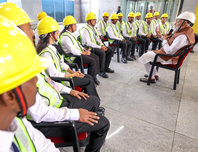 PM visits Bullet Train Station at Surat, in Gujarat on November 15, 2025.