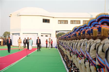 The Vice-President was accorded a Guard of Honour upon his arrival at Hyderabad, in Telangana on November 16, 2025.
