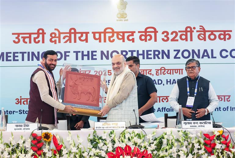 The Union Minister for Home Affairs and Cooperation, Shri Amit Shah chairs 32nd meeting of Northern Zonal Council (NZC) in Faridabad, Haryana on November 17, 2025.