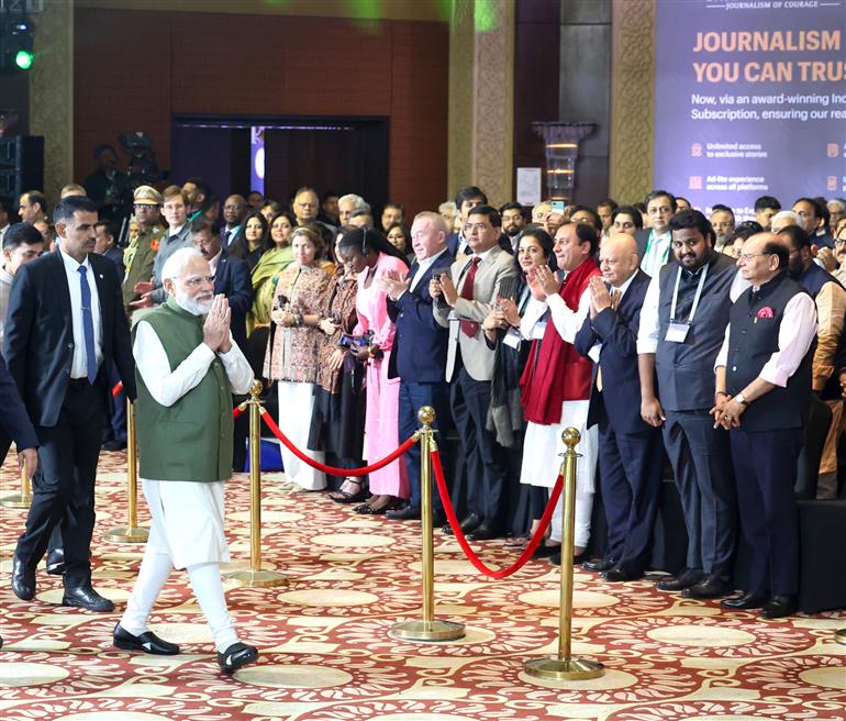 PM participates in the 6th Ramnath Goenka Lecture, in New Delhi on November 17, 2025.