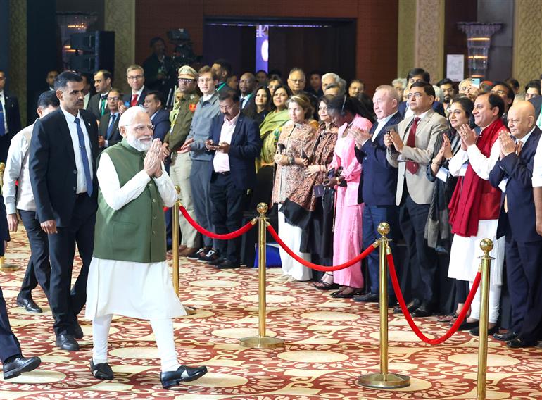 PM participates in the 6th Ramnath Goenka Lecture, in New Delhi on November 17, 2025.