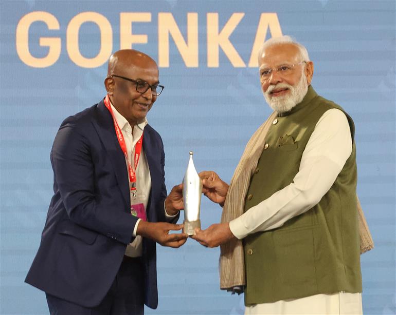 PM participates in the 6th Ramnath Goenka Lecture, in New Delhi on November 17, 2025.