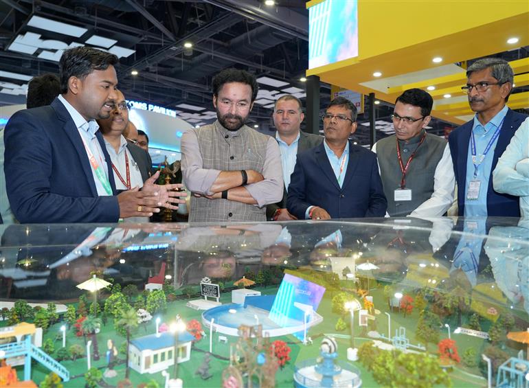 The Union Minister of Coal and Mines, Shri G. Kishan Reddy visits the Coal India Limited stall at IITF 2025, Bharat Mandapam, in New Delhi on November 18, 2025.

