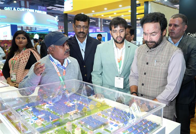 The Union Minister of Coal and Mines, Shri G. Kishan Reddy visits the Coal India Limited stall at IITF 2025, Bharat Mandapam, in New Delhi on November 18, 2025.

