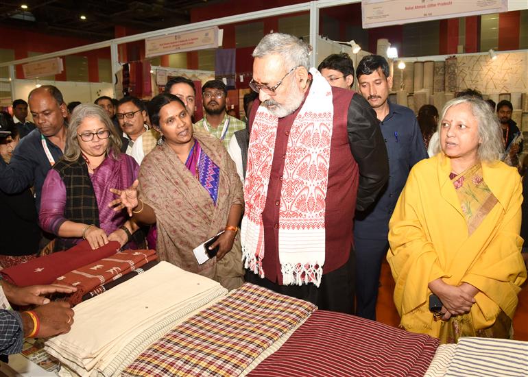 The Union Minister of Textiles, Shri Giriraj Singh at the inauguration of the Textile Pavilion at the 44th India International Trade Fair (IITF-2025), in Bharat Mandapam, New Delhi on November 18, 2025.