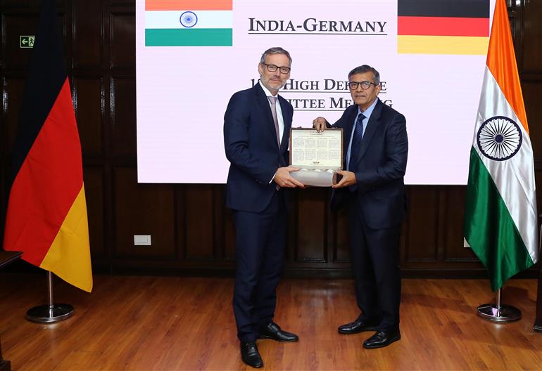 The Defence Secretary, Shri Rajesh Kumar Singh along with the State Secretary, German Ministry of Defence, Mr Jens Plötner co-chaired the India-Germany High Defence Committee meeting, in New Delhi on November 18, 2025.