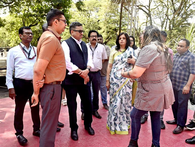 The Secretary, Ministry of Information & Broadcasting, Shri Sanjay Jaju visits the media centre during the preparation of IFFI 2025, in Goa on November 19, 2025.