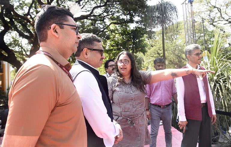 The Secretary, Ministry of Information & Broadcasting, Shri Sanjay Jaju visits the media centre during the preparation of IFFI 2025, in Goa on November 19, 2025.