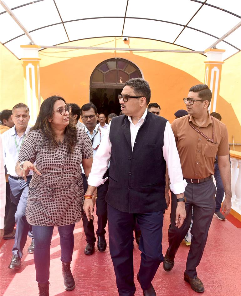 The Secretary, Ministry of Information & Broadcasting, Shri Sanjay Jaju visits the media centre during the preparation of IFFI 2025, in Goa on November 19, 2025.