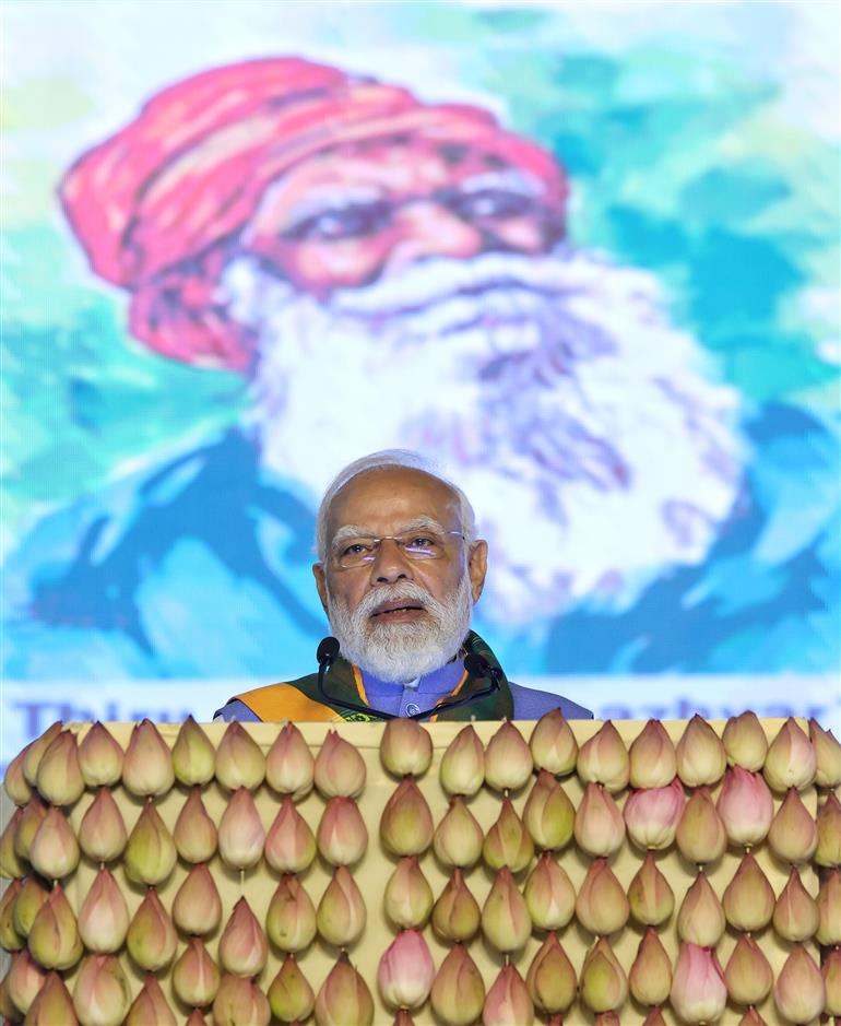 PM addressing at the inauguration of the South India Natural Farming Summit 2025 at Coimbatore, in Tamil Nadu on November 19, 2025.