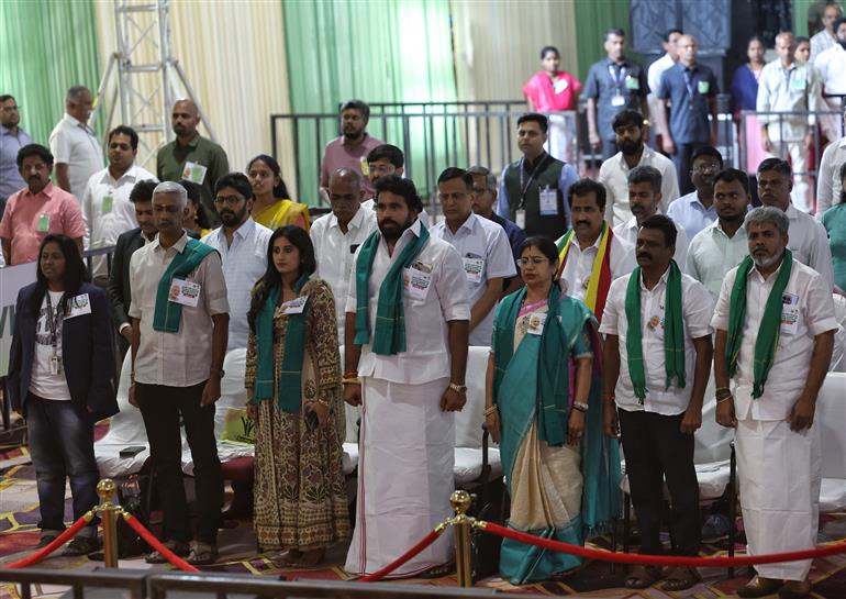 Gathering at the inauguration of the South India Natural Farming Summit 2025 at Coimbatore, in Tamil Nadu on November 19, 2025. PM addressing on the occasion.
