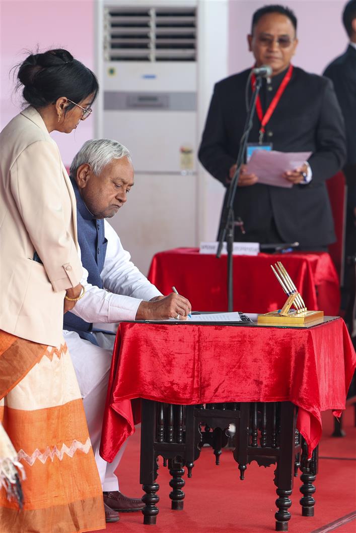 PM attends swearing-in-ceremony of new Bihar government held at Patna, in Bihar on November 20, 2025.