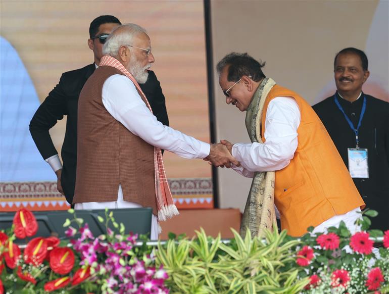 PM attends swearing-in-ceremony of new Bihar government held at Patna, in Bihar on November 20, 2025.
