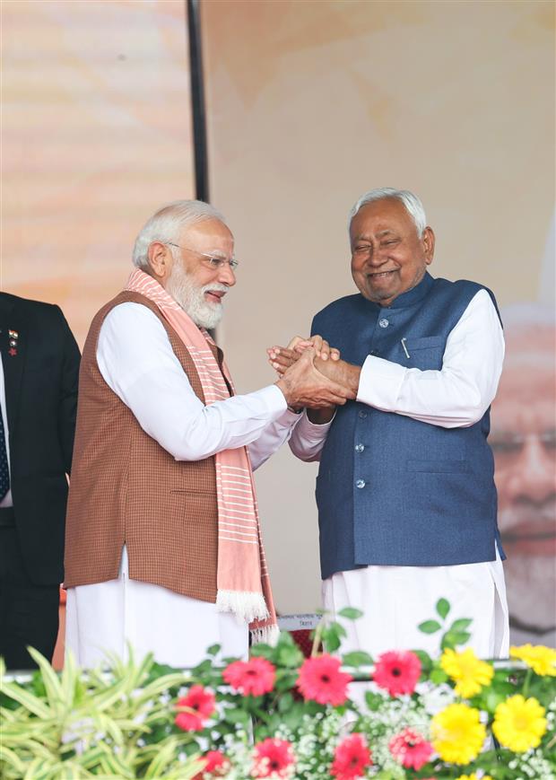 PM attends swearing-in-ceremony of new Bihar government held at Patna, in Bihar on November 20, 2025.